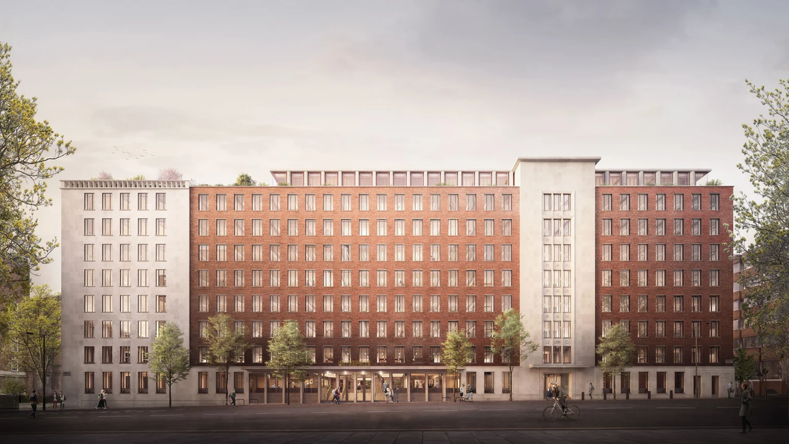 The Metropolis building facade on a Marylebone street